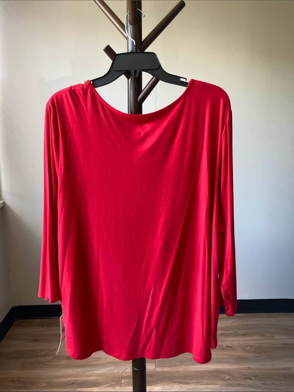 Ruby Rd red top gold beaded embellished neckline 2X - Picture 6 of 17